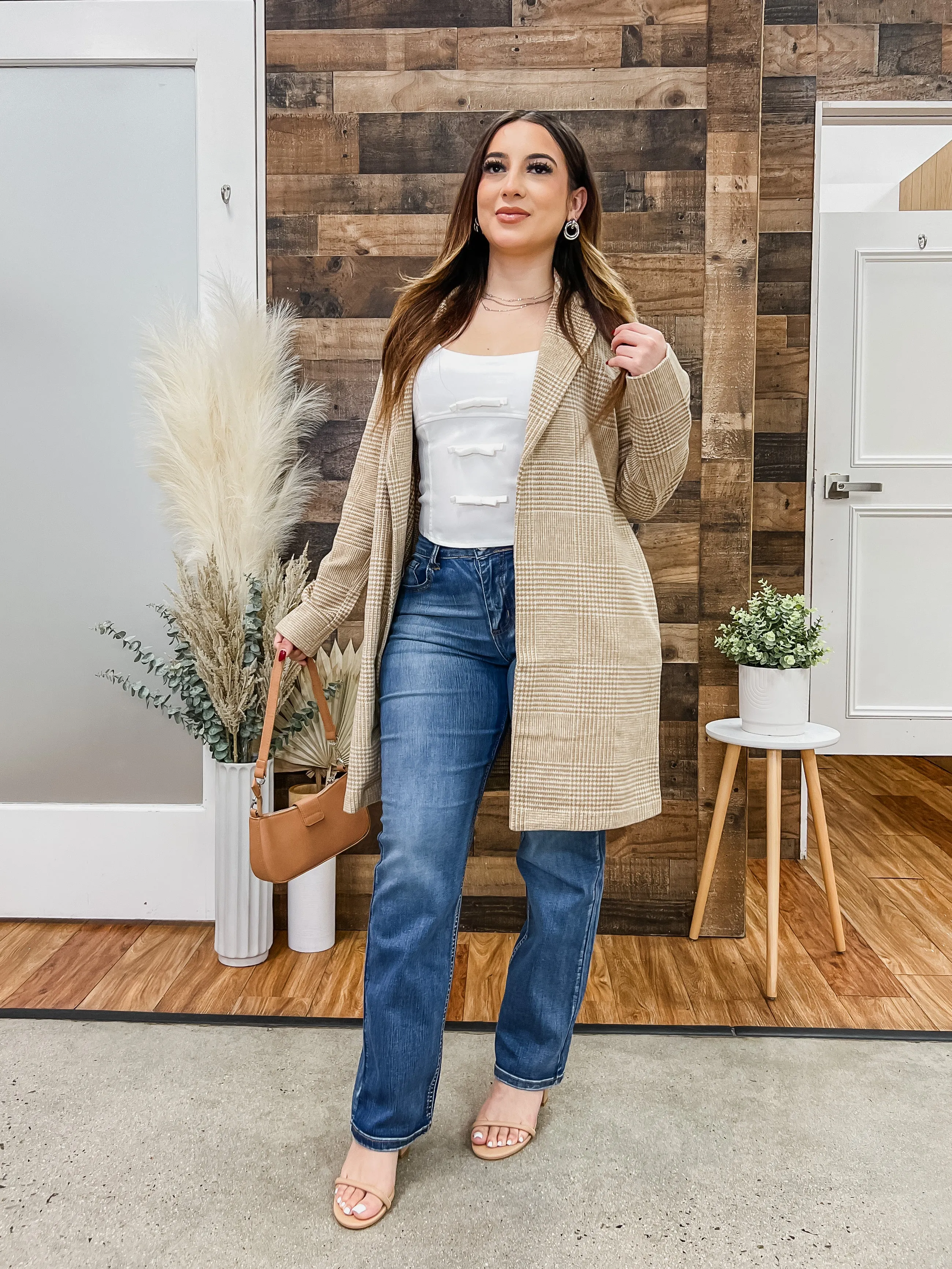 Alicia Long Plaid Coat