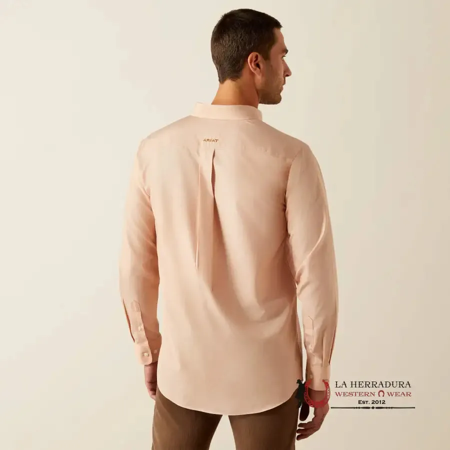 ARIAT WRINKLE FREE FITTED LONG SLEEVE SHIRT LIGHT BROWN - 4660