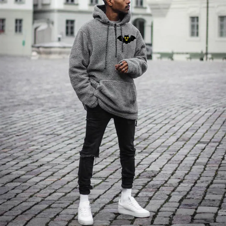 Bat Hoodie Loose Pullover Grey Sweatshirt