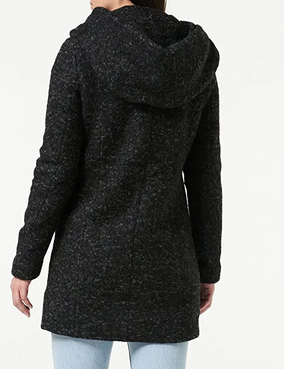 Black Melange Ladies Onlsedona Boucle Wool Coat OTW Noos - ONLY