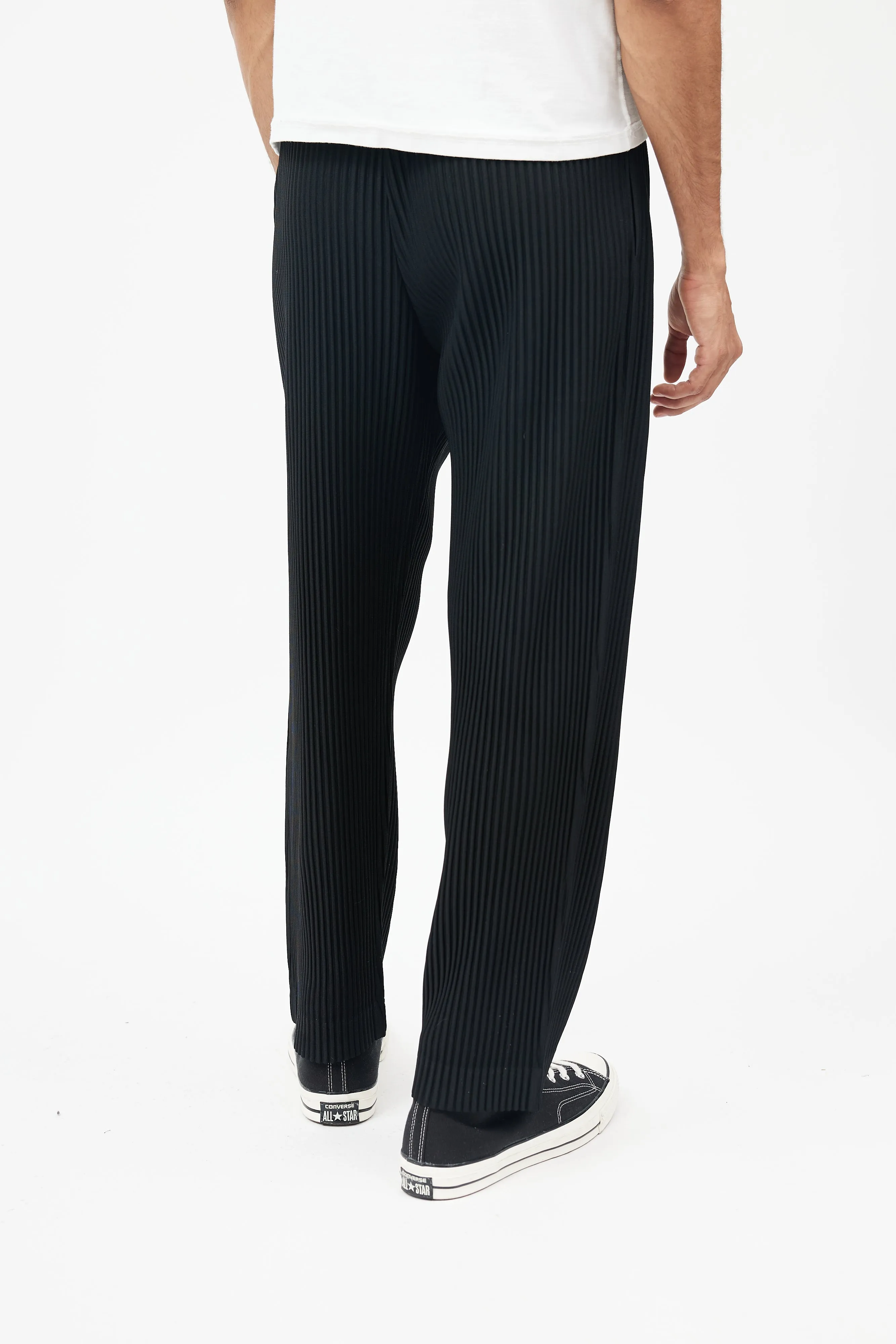 Black Pleated Side Pocket Trousers