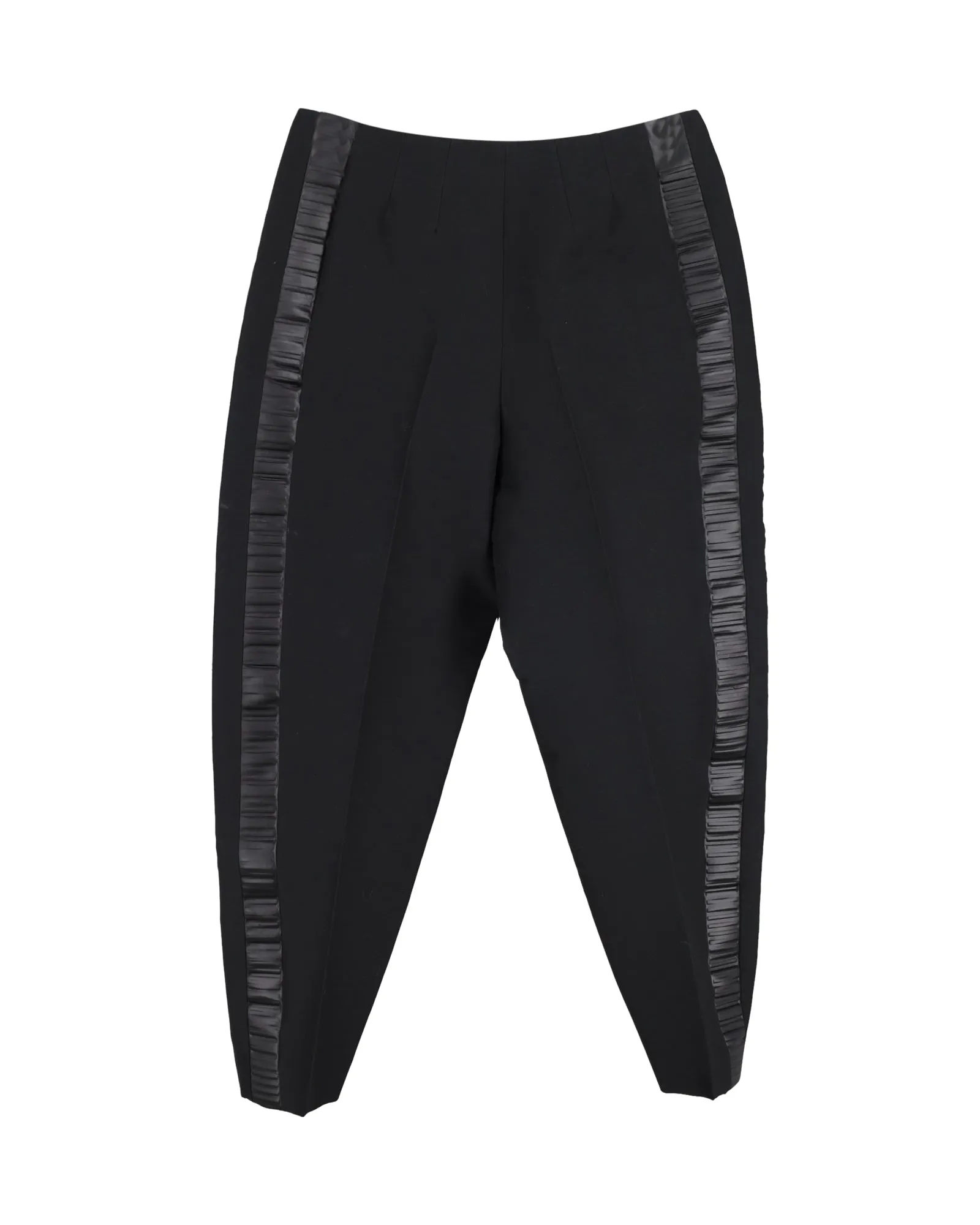 Bottega Veneta Pleated Trousers in Black Acetate