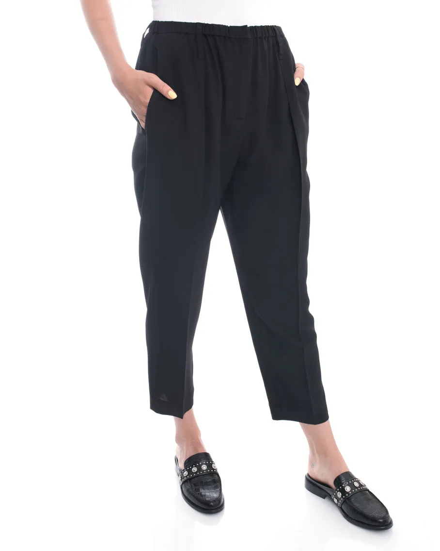Brunello Cucinelli Black Silk Pleated Trousers - 6