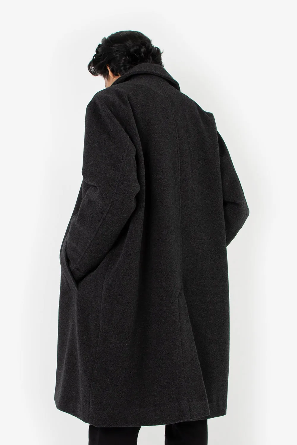 Car Coat Merino Wool - Dark Grey Melange