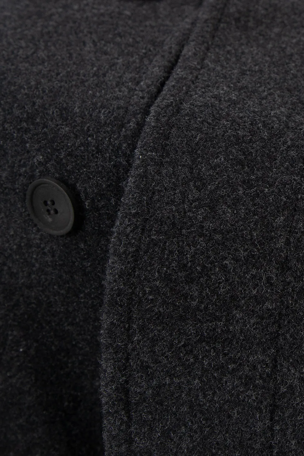 Car Coat Merino Wool - Dark Grey Melange