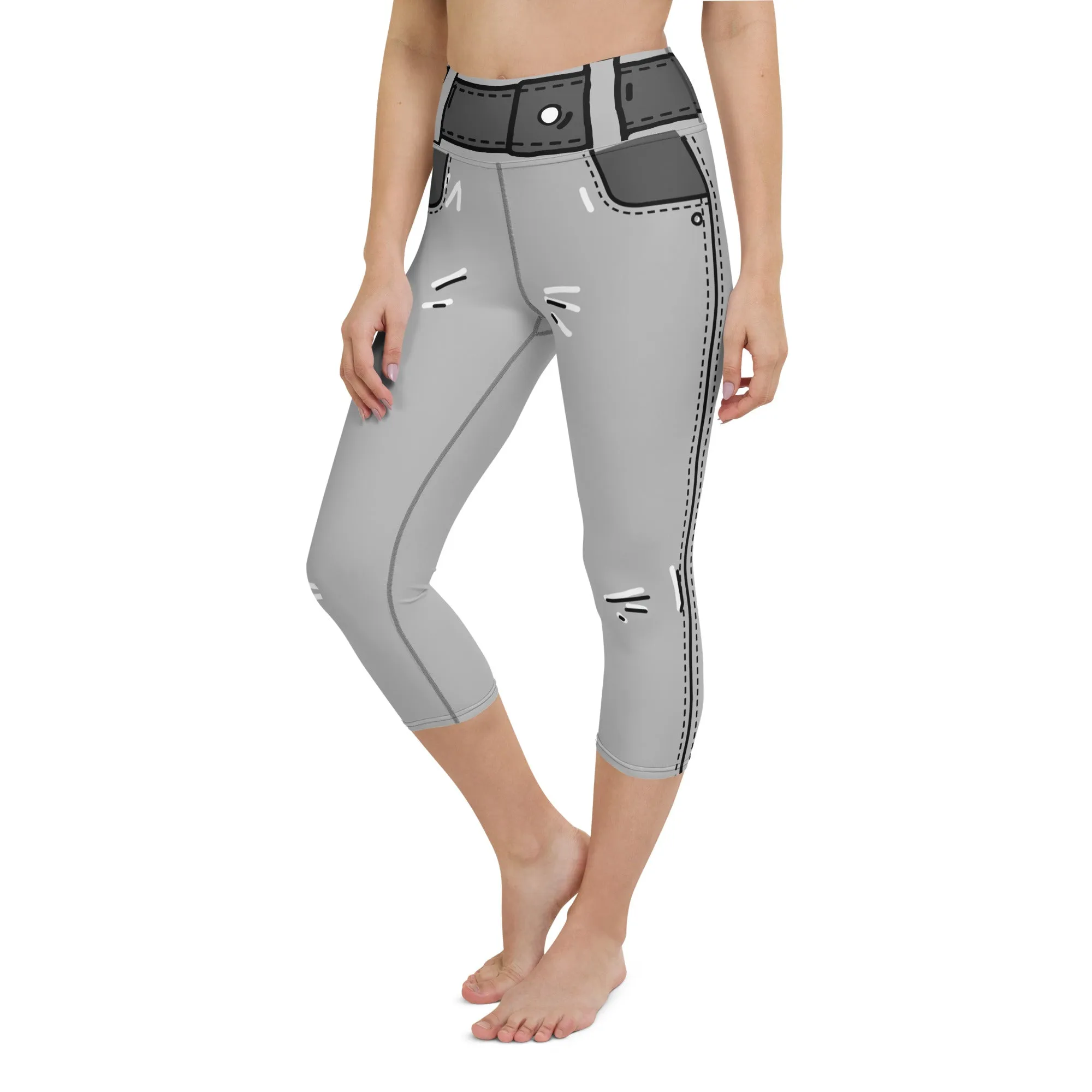 Cartoonized Monochrome Yoga Capris