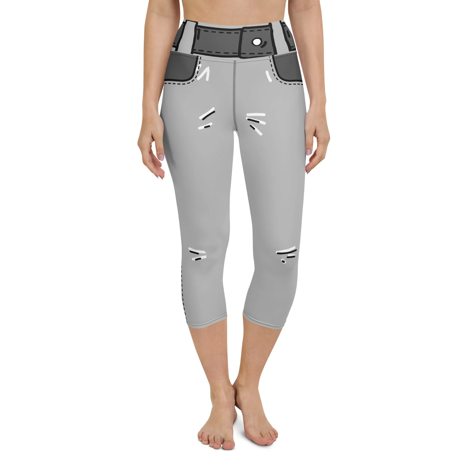 Cartoonized Monochrome Yoga Capris