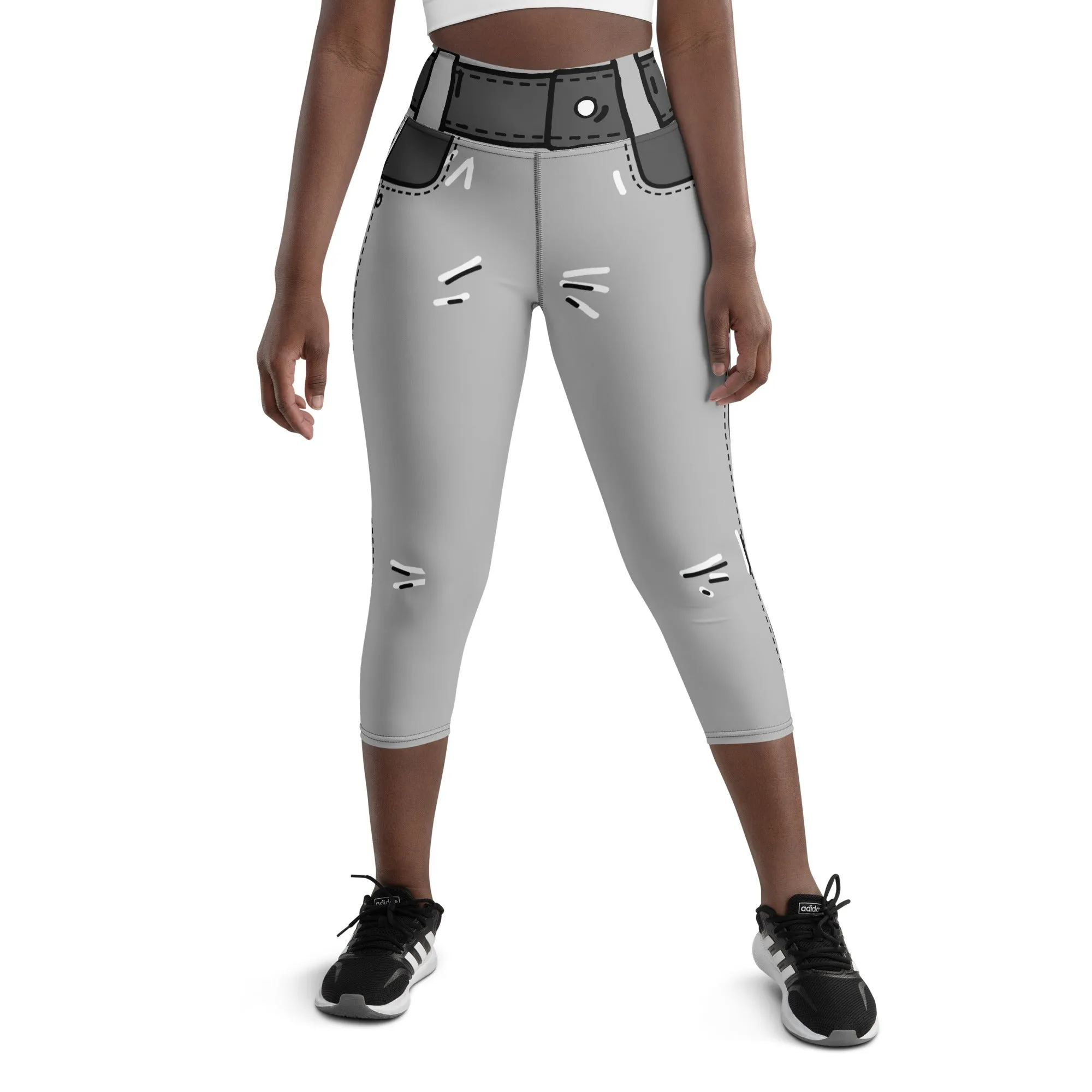 Cartoonized Monochrome Yoga Capris