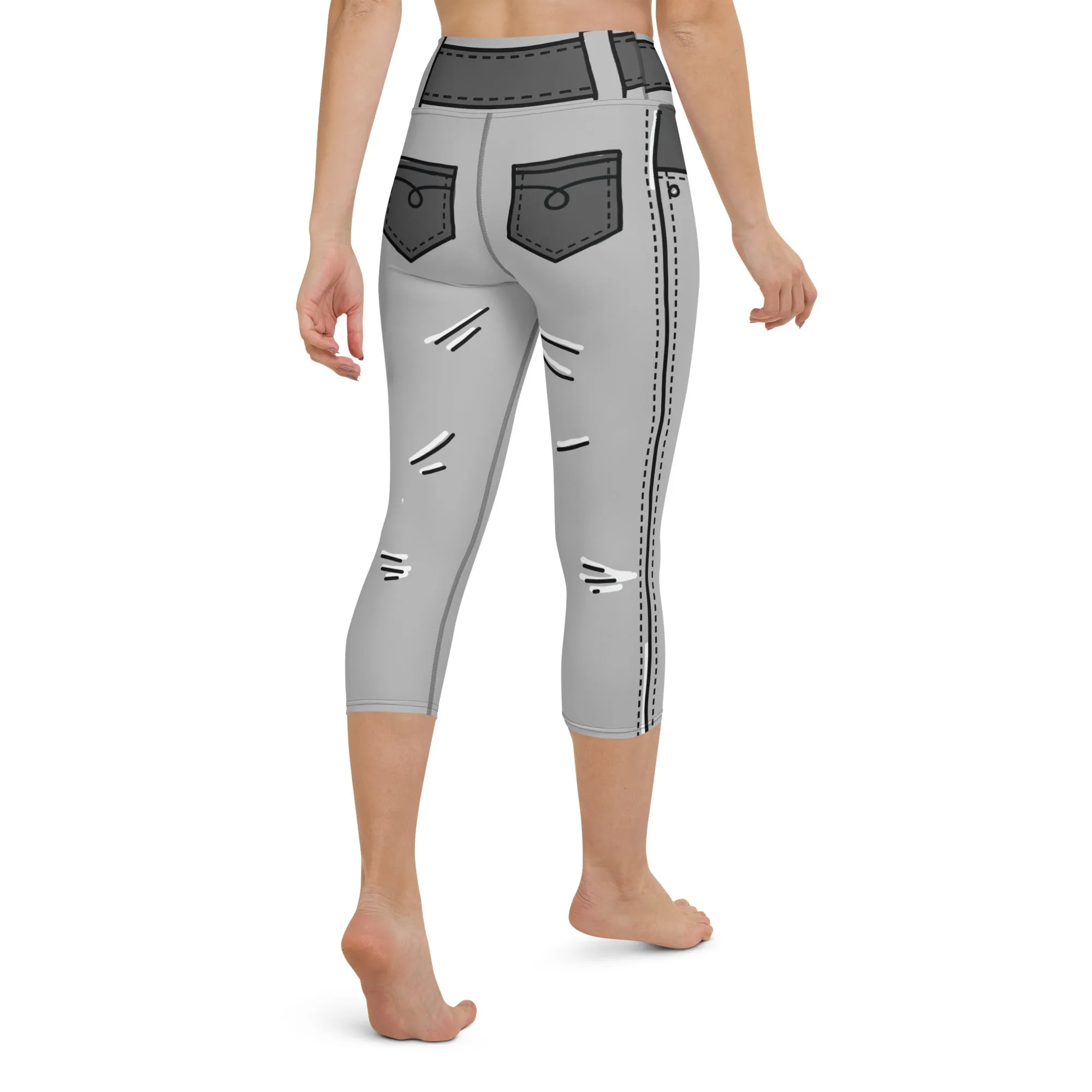 Cartoonized Monochrome Yoga Capris
