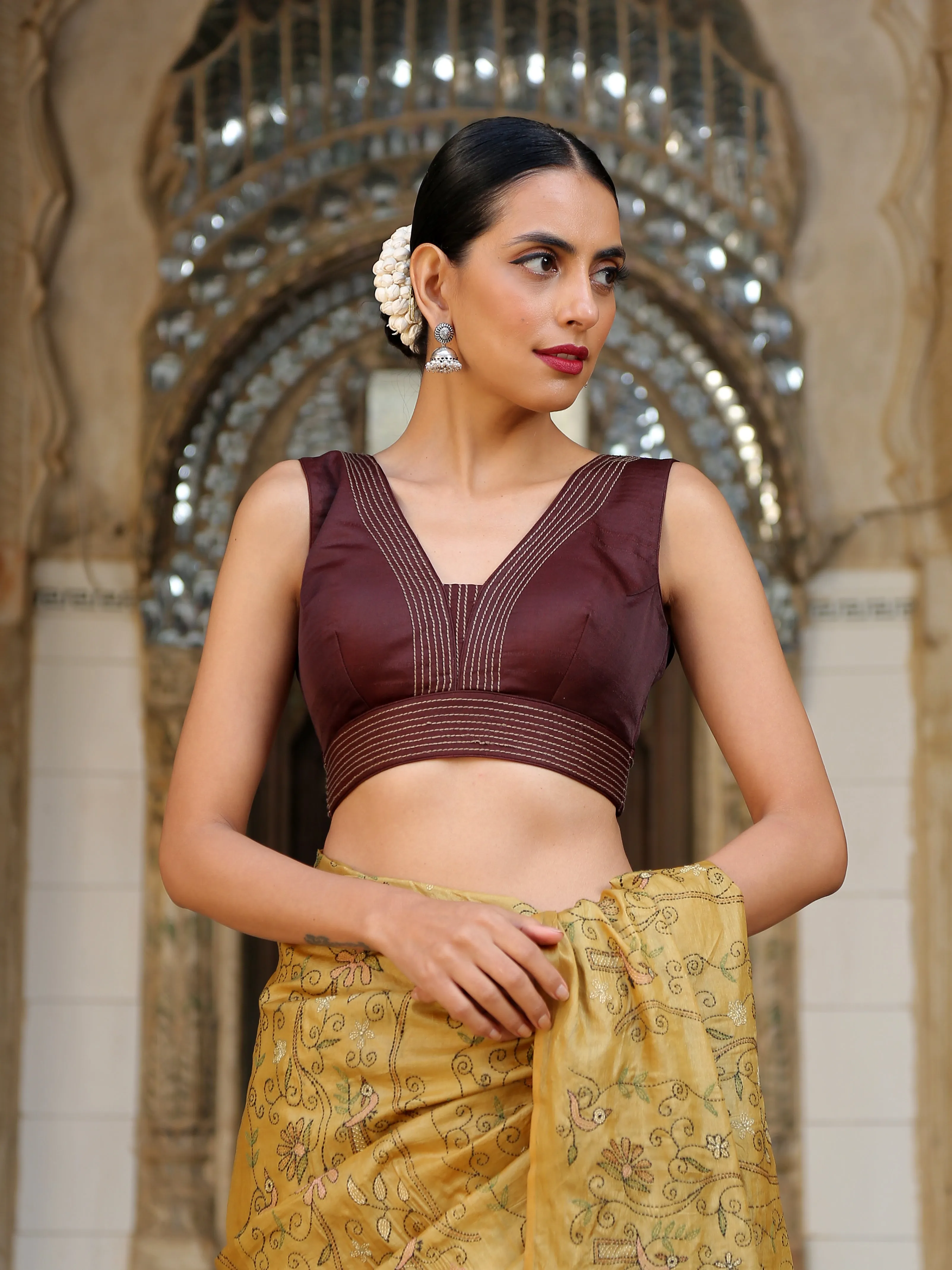 Chocolate Embroidered Reign Blouse