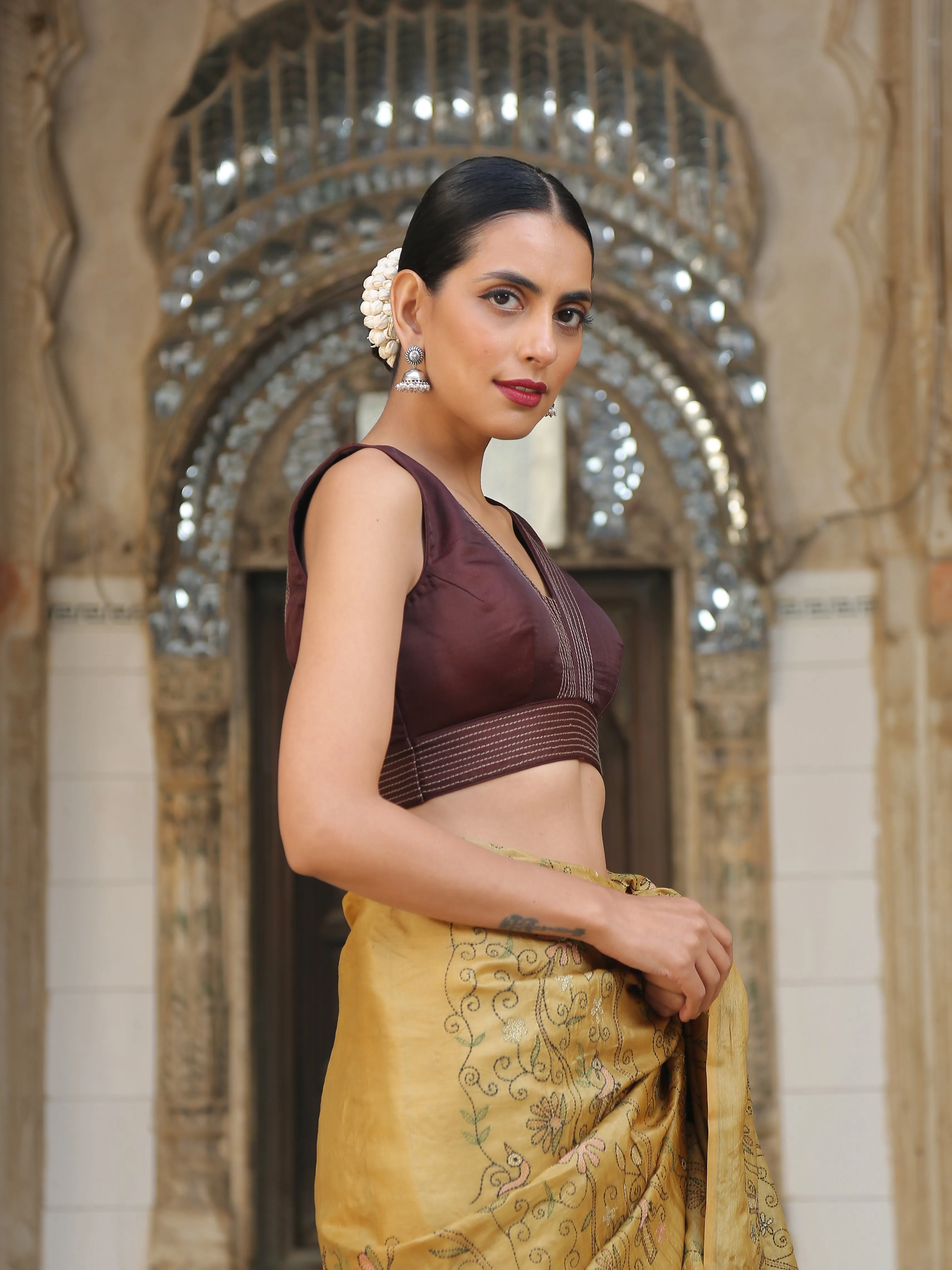 Chocolate Embroidered Reign Blouse