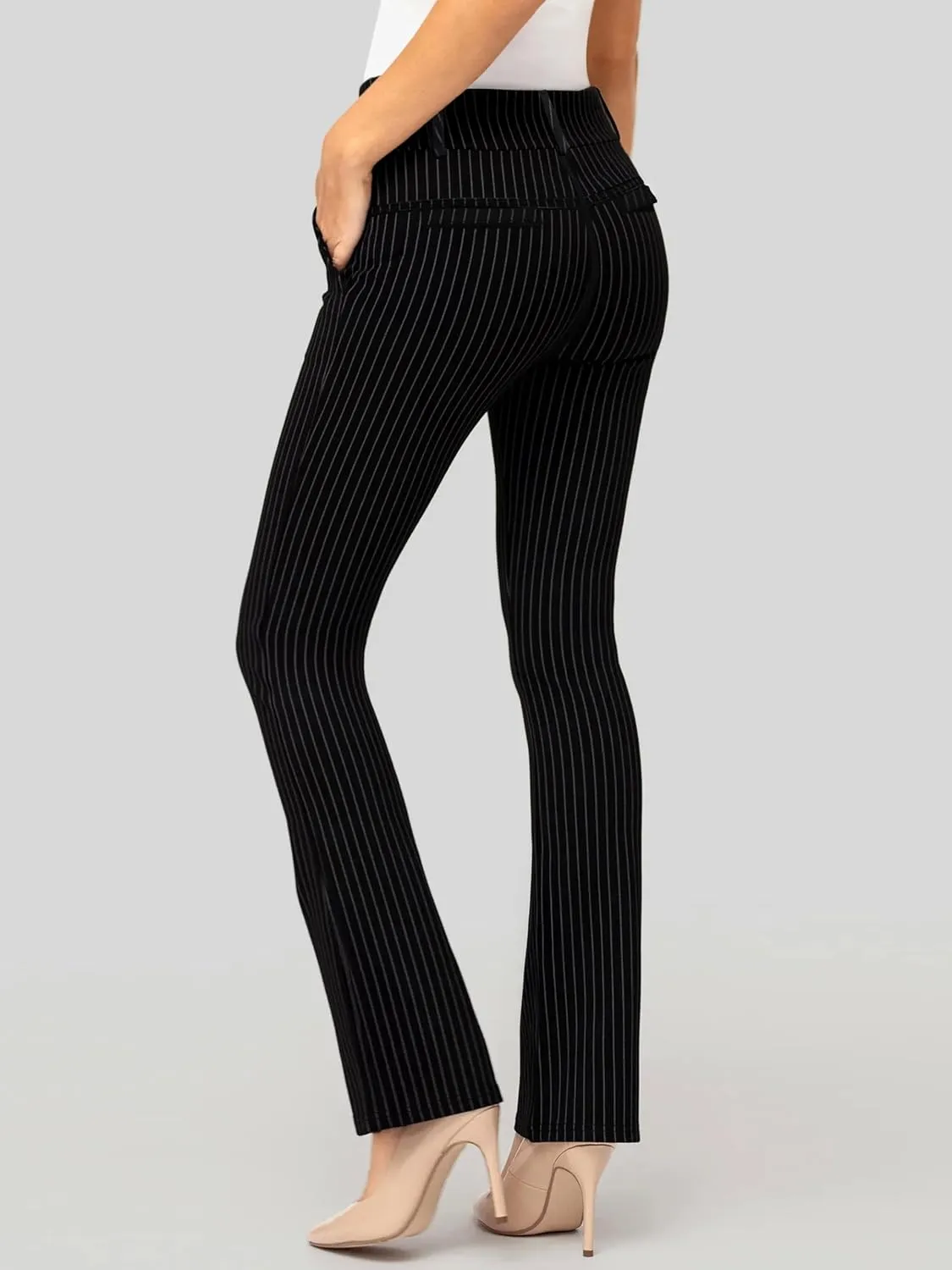 Conceited Dress Pants for Women with Pockets - Stretch Ponte Fabric - Wear to Work - Tummy Control (Available in Plus Size)