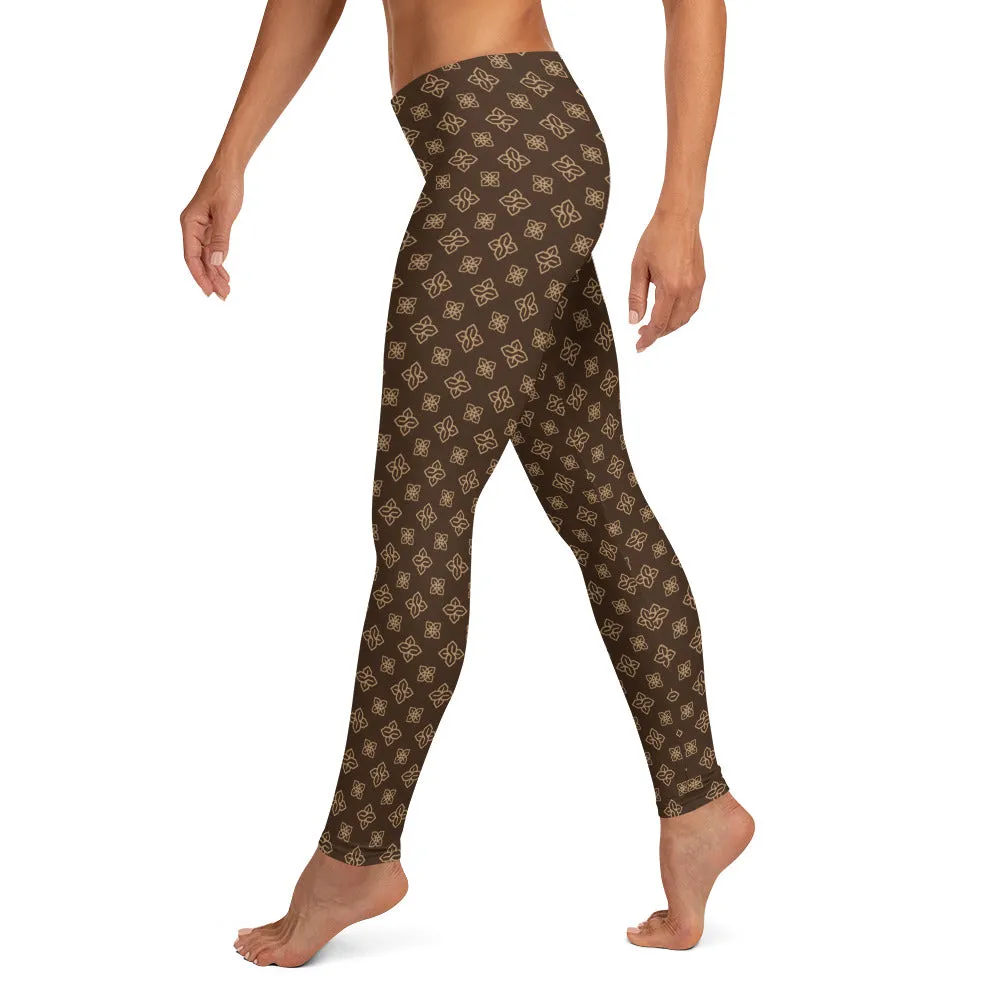 Cool S Pattern All Over Print Leggings - Style 3 Brown