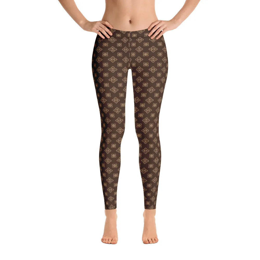 Cool S Pattern All Over Print Leggings - Style 3 Brown