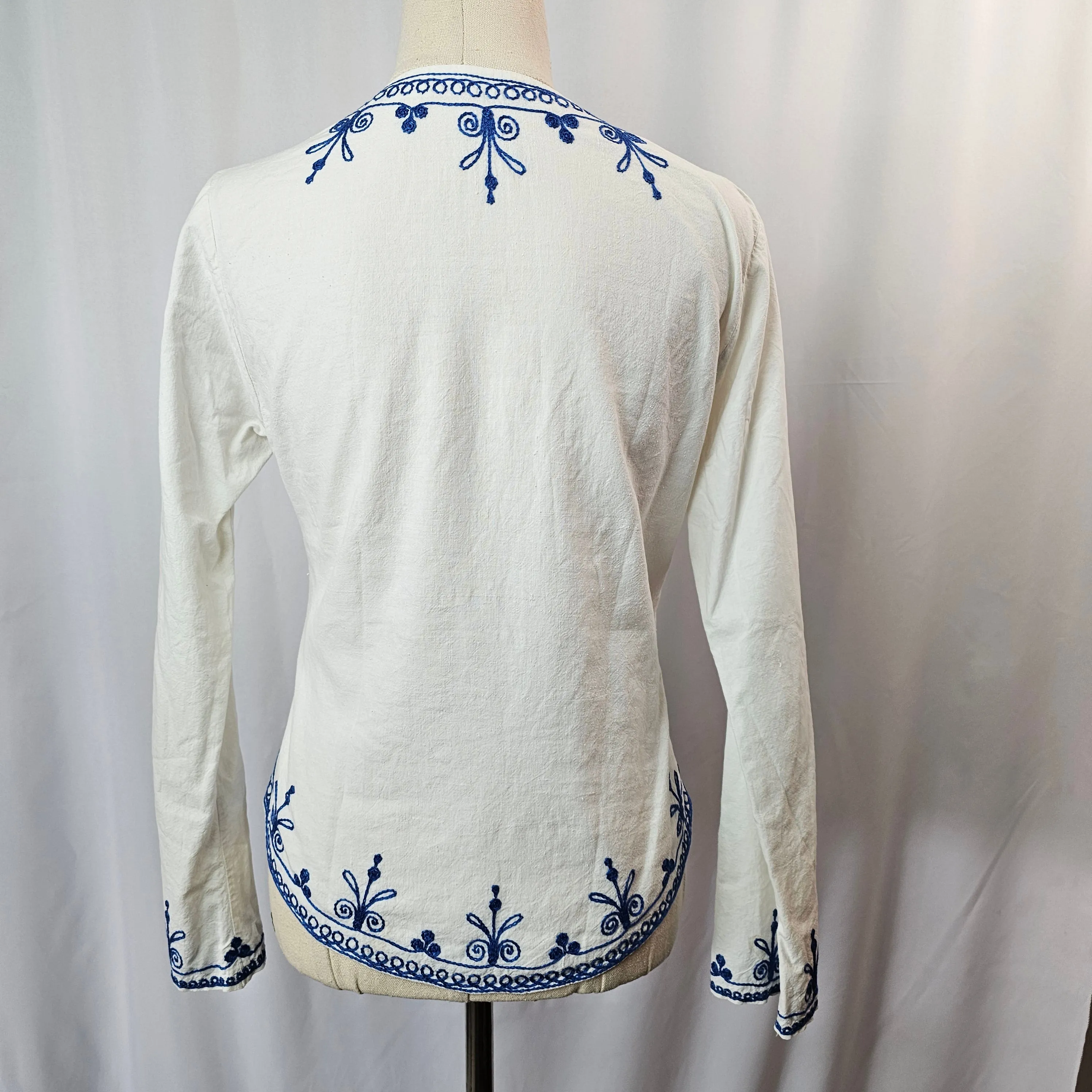 Cotton embroidered blouse XS
