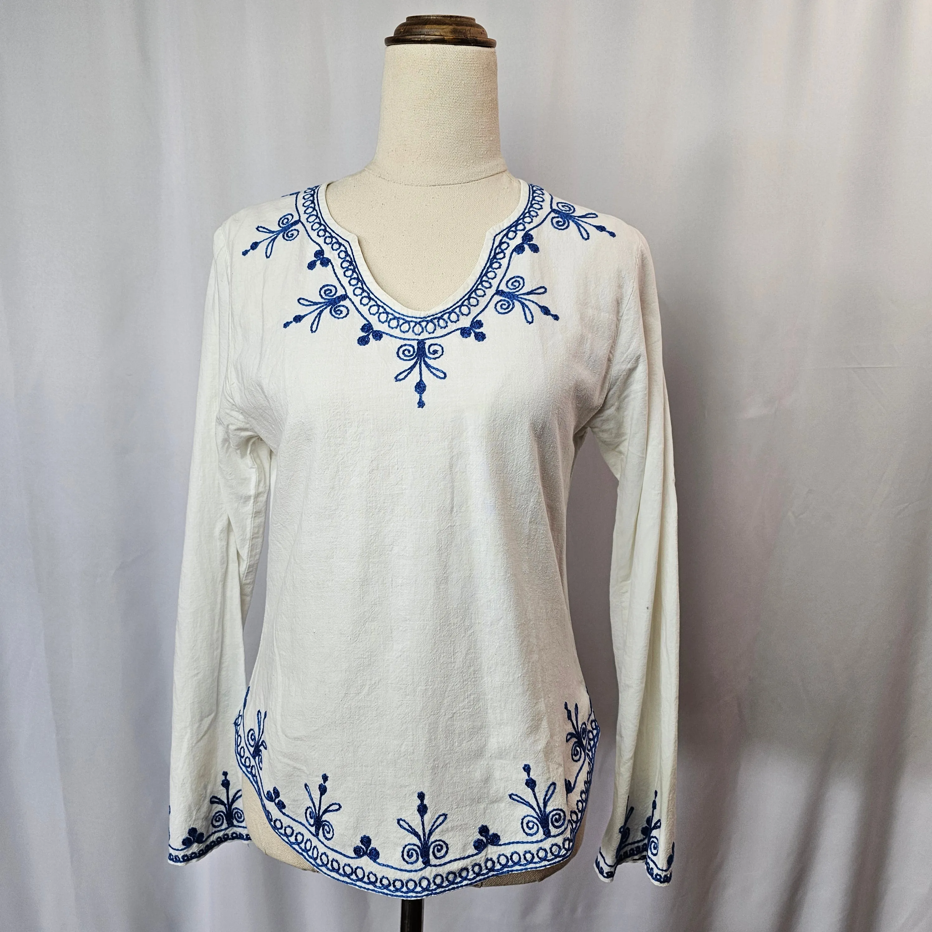 Cotton embroidered blouse XS