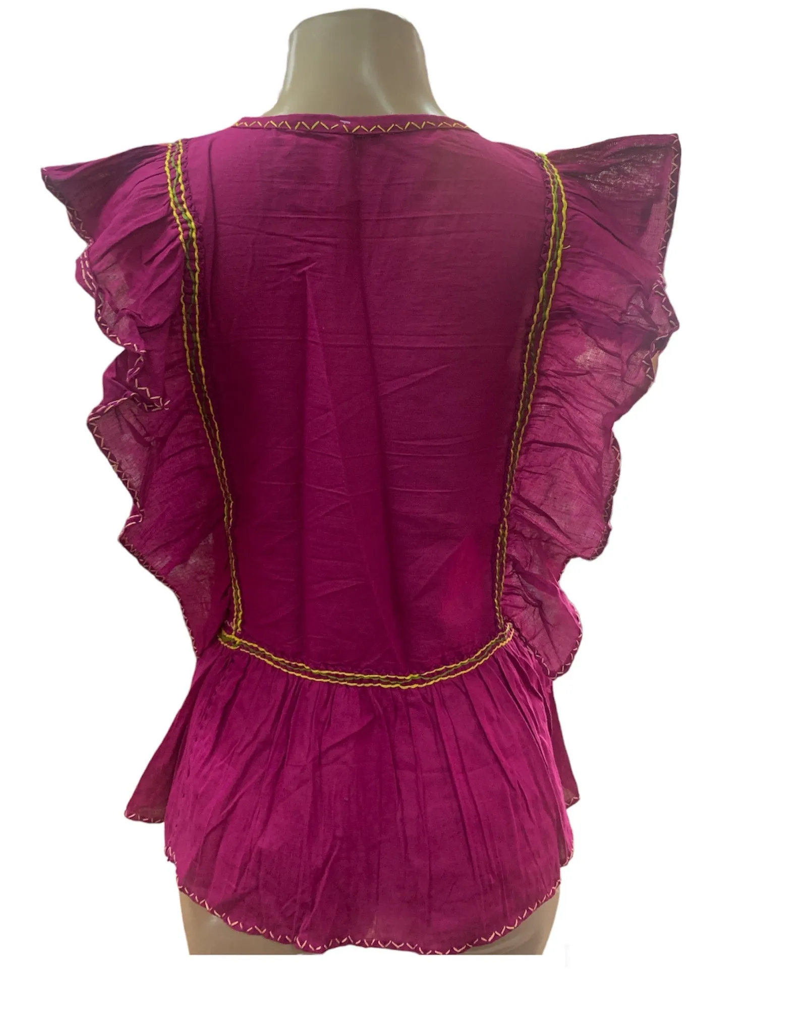 Dahlia Ruffled Blouse Magenta