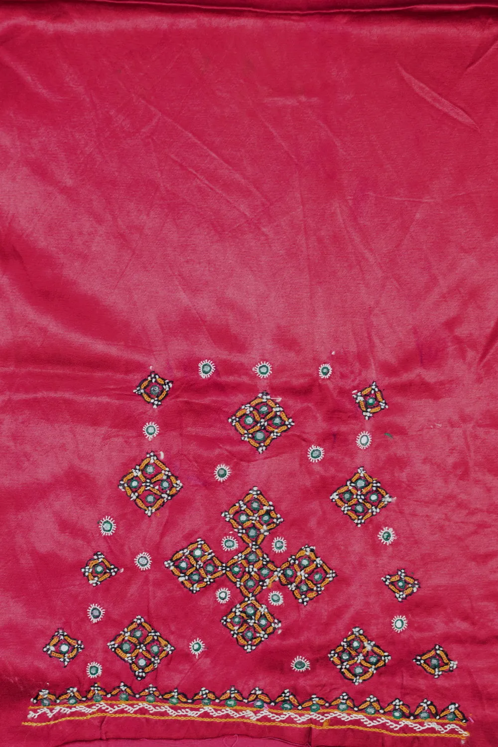 Dark Pink Kutch Embroidered Mashru Silk Blouse