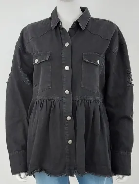 Denim Ruffle Jacket Size Small