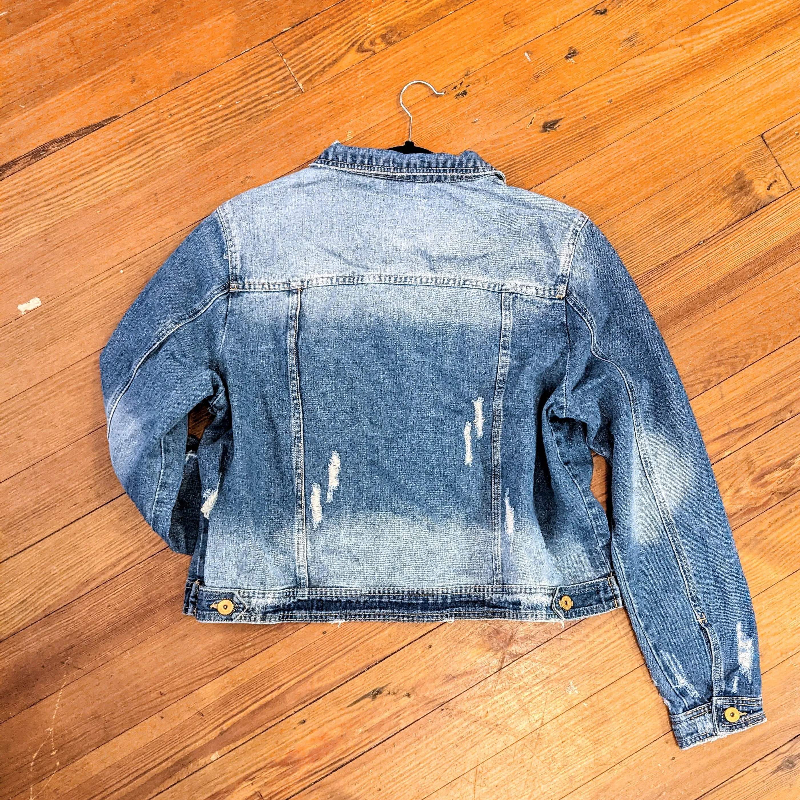 Distressed Denim Jacket PLUS