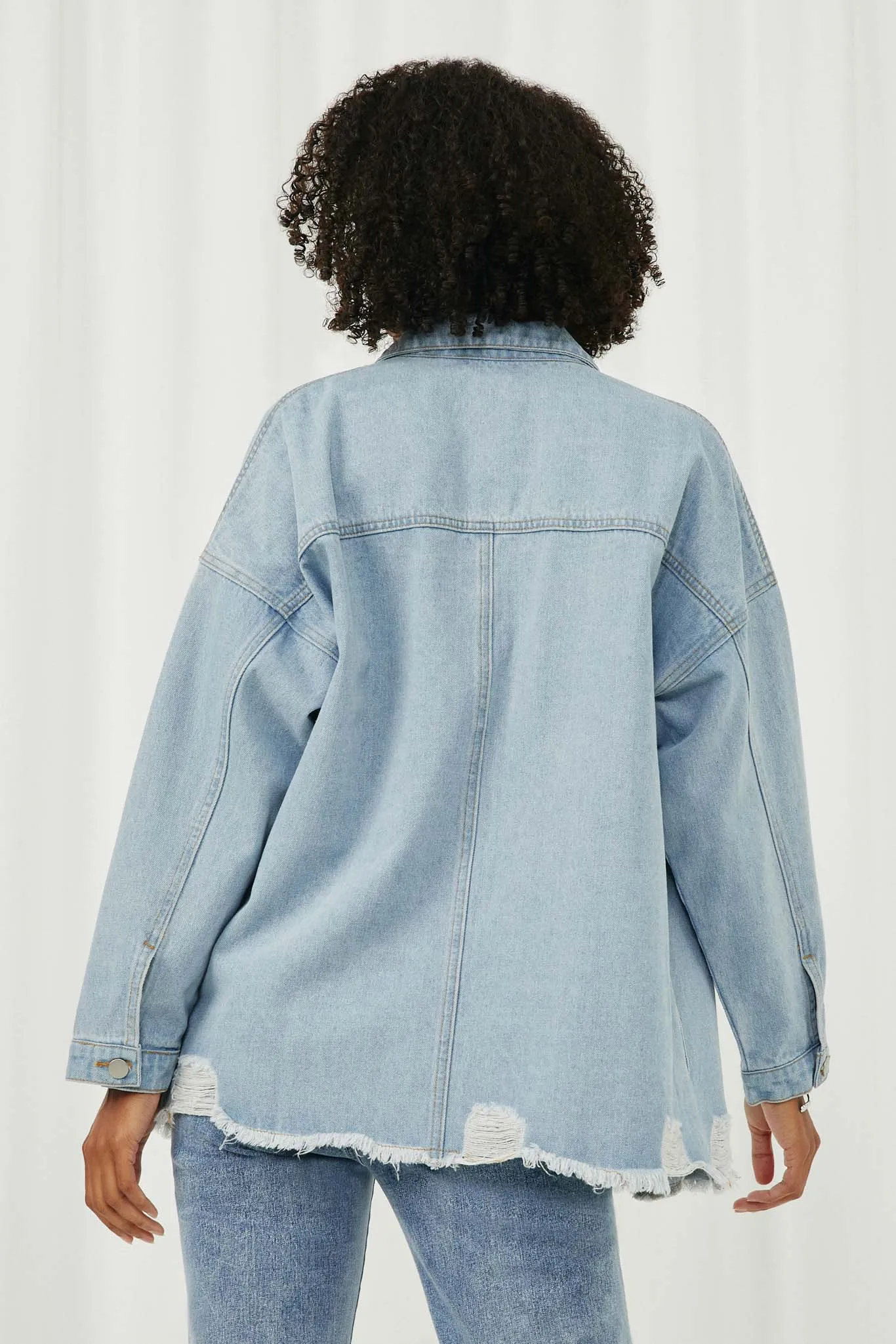 Distressed Oversized Denim Jacket