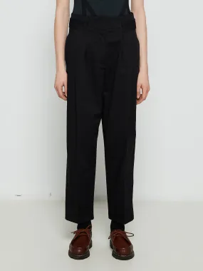 Double-Pleated Trousers in Black