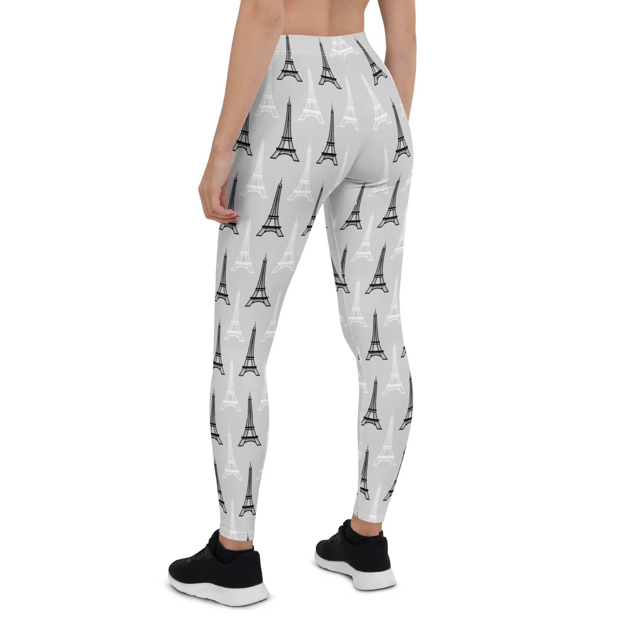 Eiffel Tower Chic Grey Leggings
