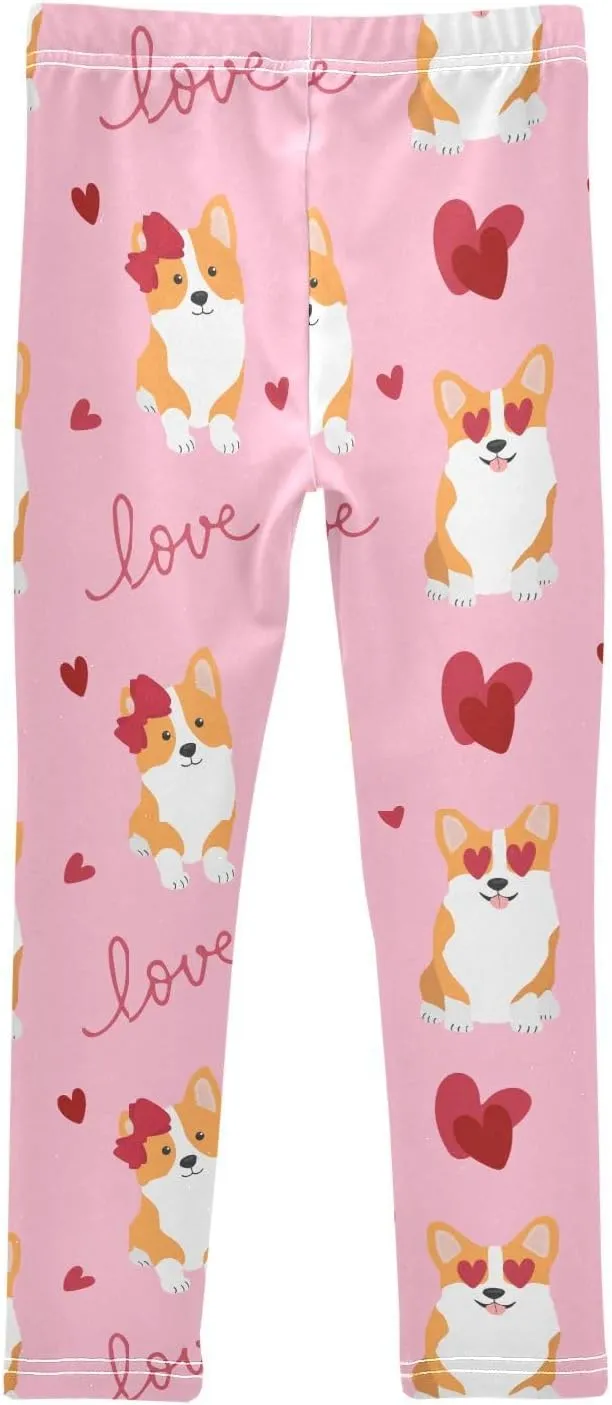Emelivor Toddler Girls Leggings Comfortable Stretch Pants Athletic Leggings for Kids Girls Toddler 4-10 Years