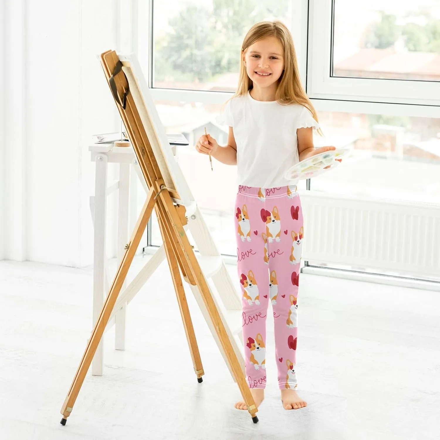 Emelivor Toddler Girls Leggings Comfortable Stretch Pants Athletic Leggings for Kids Girls Toddler 4-10 Years