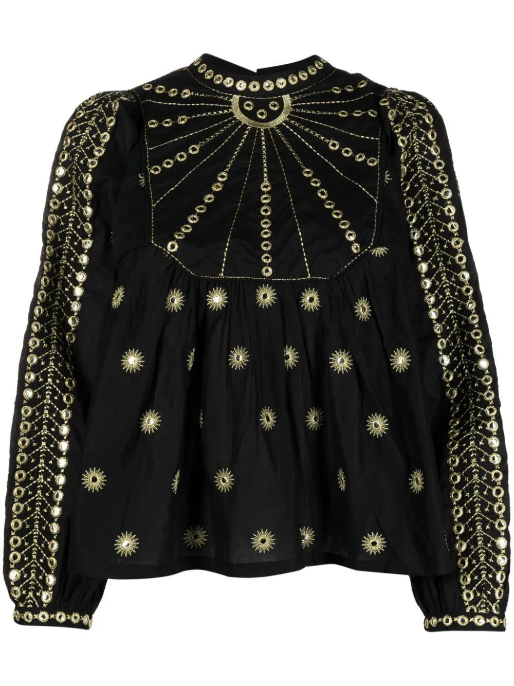 Farm Rio Sun Embroidered Cotton Blouse