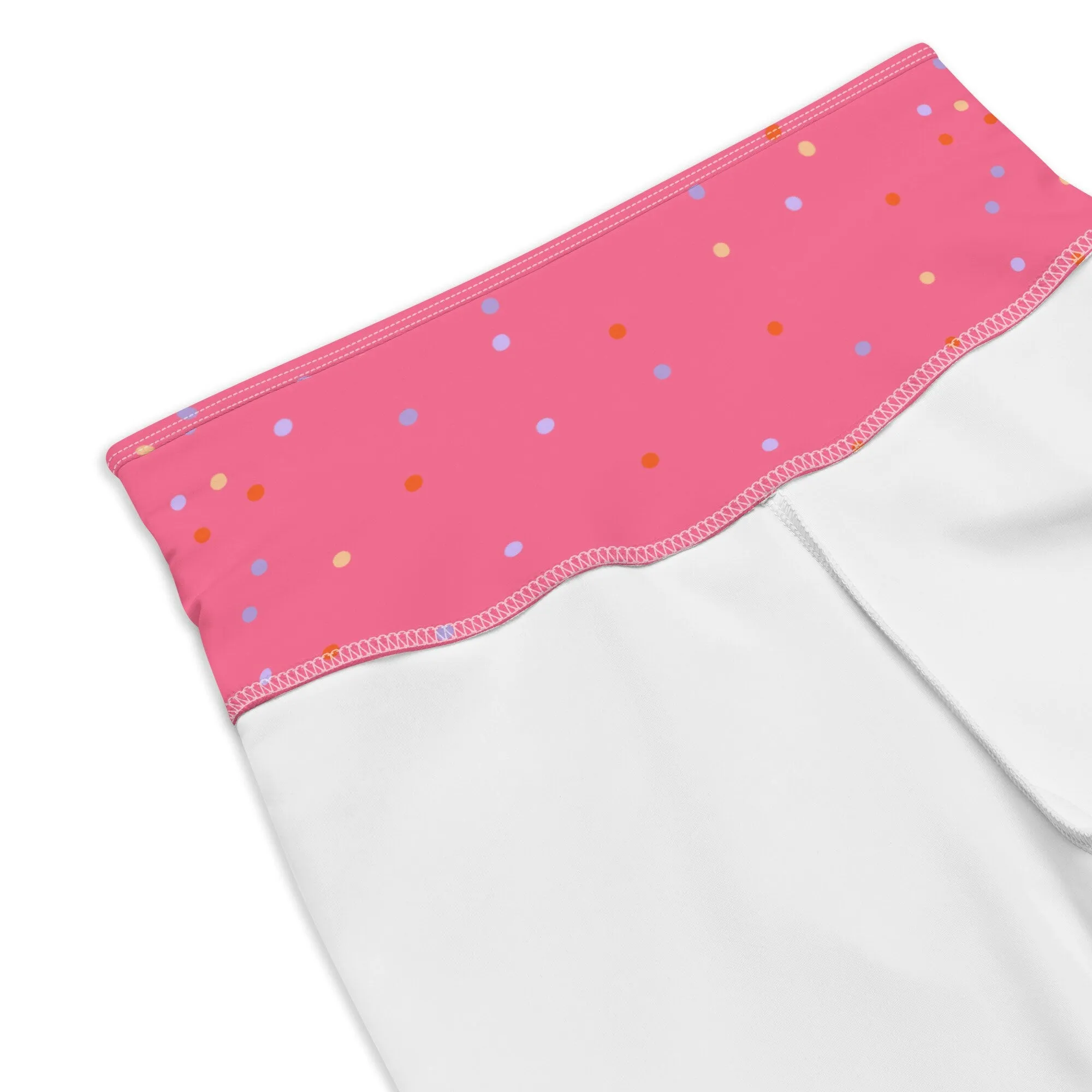 Hot Pink Polka Dot Yoga Bike Shorts