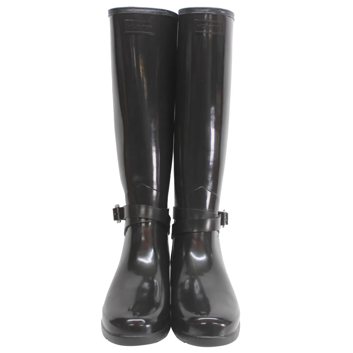 Hunter Womens Boots Refined Adjustable Tall Gloss Casual Wellington Rubber - UK 7