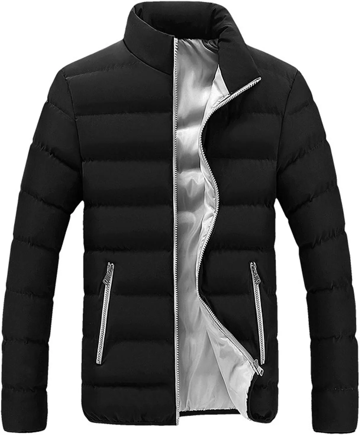 LCMTWX Mens Coats and Winter Jacket Coat Leisure Plus Size Hat Zip Pocket Cotton-Padded Warm Soft Hooded Jacket Jackets