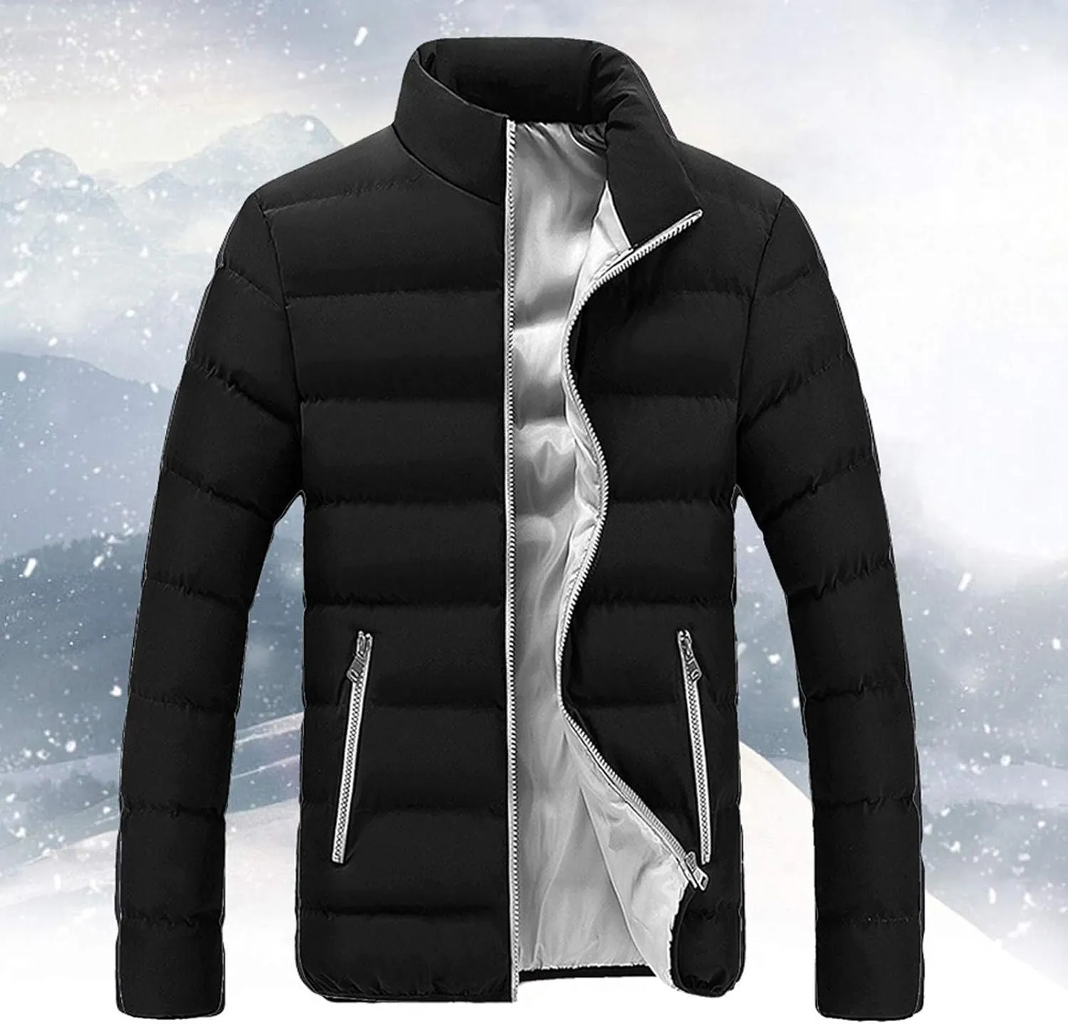 LCMTWX Mens Coats and Winter Jacket Coat Leisure Plus Size Hat Zip Pocket Cotton-Padded Warm Soft Hooded Jacket Jackets