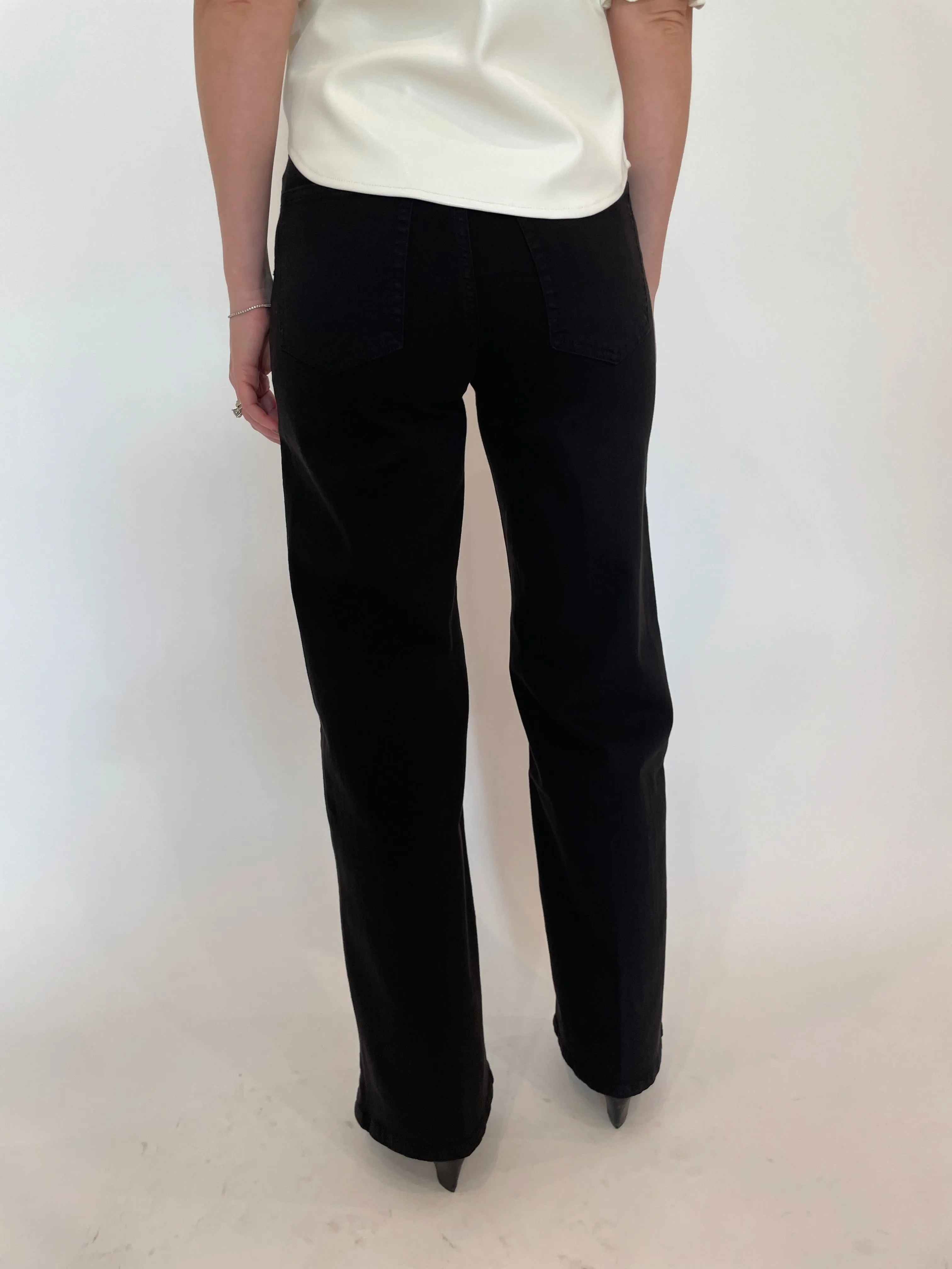 Le Slim Palazzo Wide Leg Jeans - Black