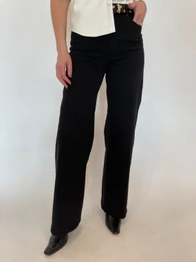Le Slim Palazzo Wide Leg Jeans - Black