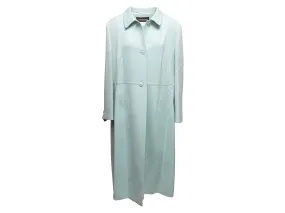 Light Blue Louis Feraud Long Virgin Wool Coat Size US L