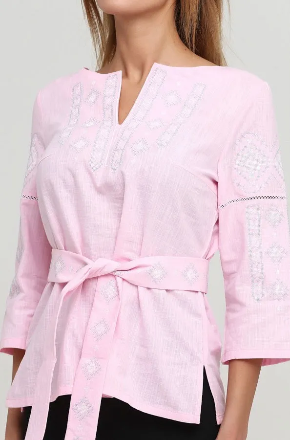 Light Pink Embroidered Blouse