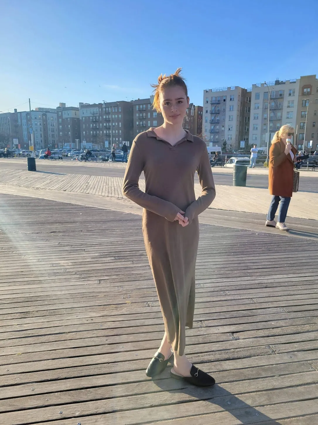 Long sleeve polo dress