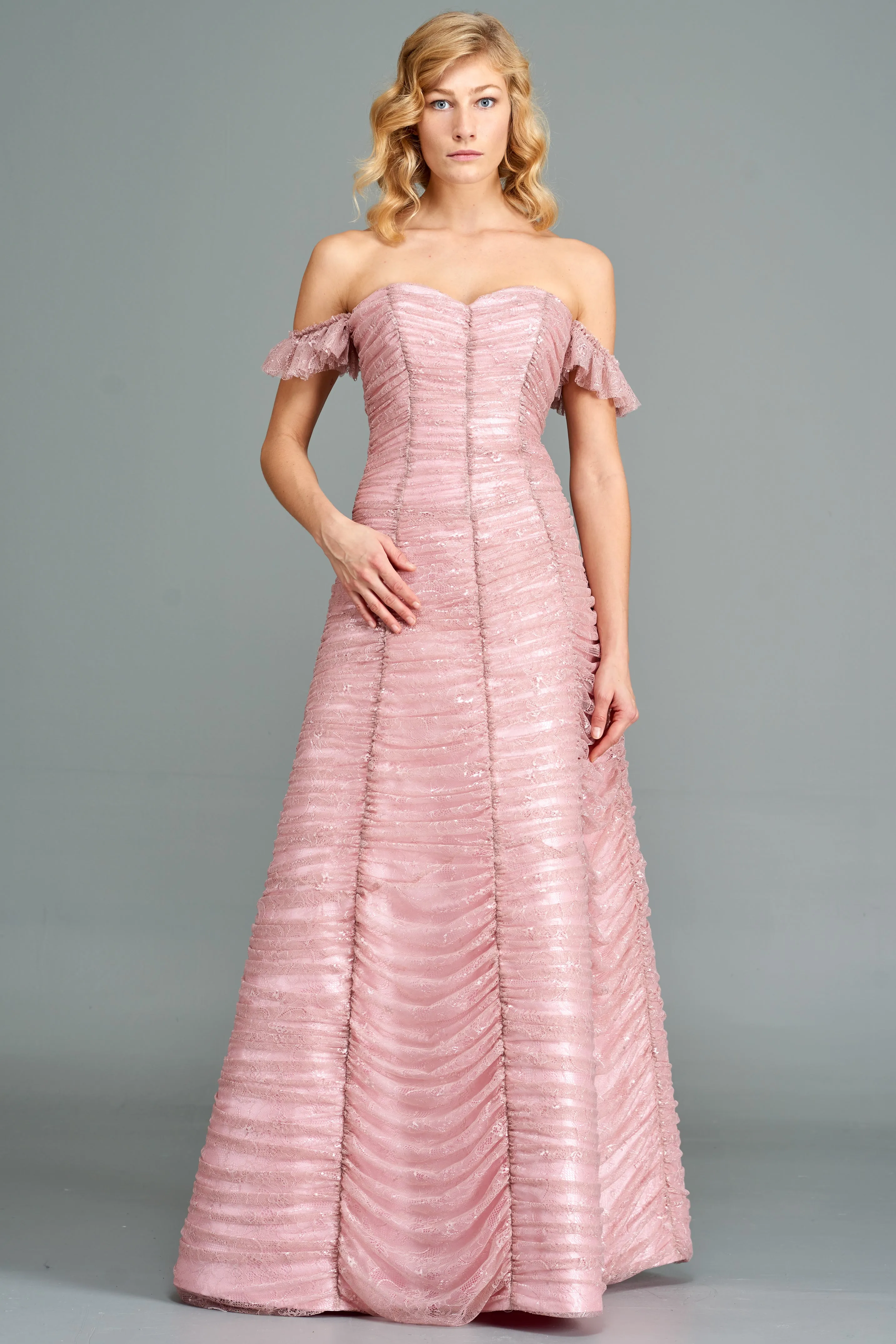 Long Structured Lace Gown