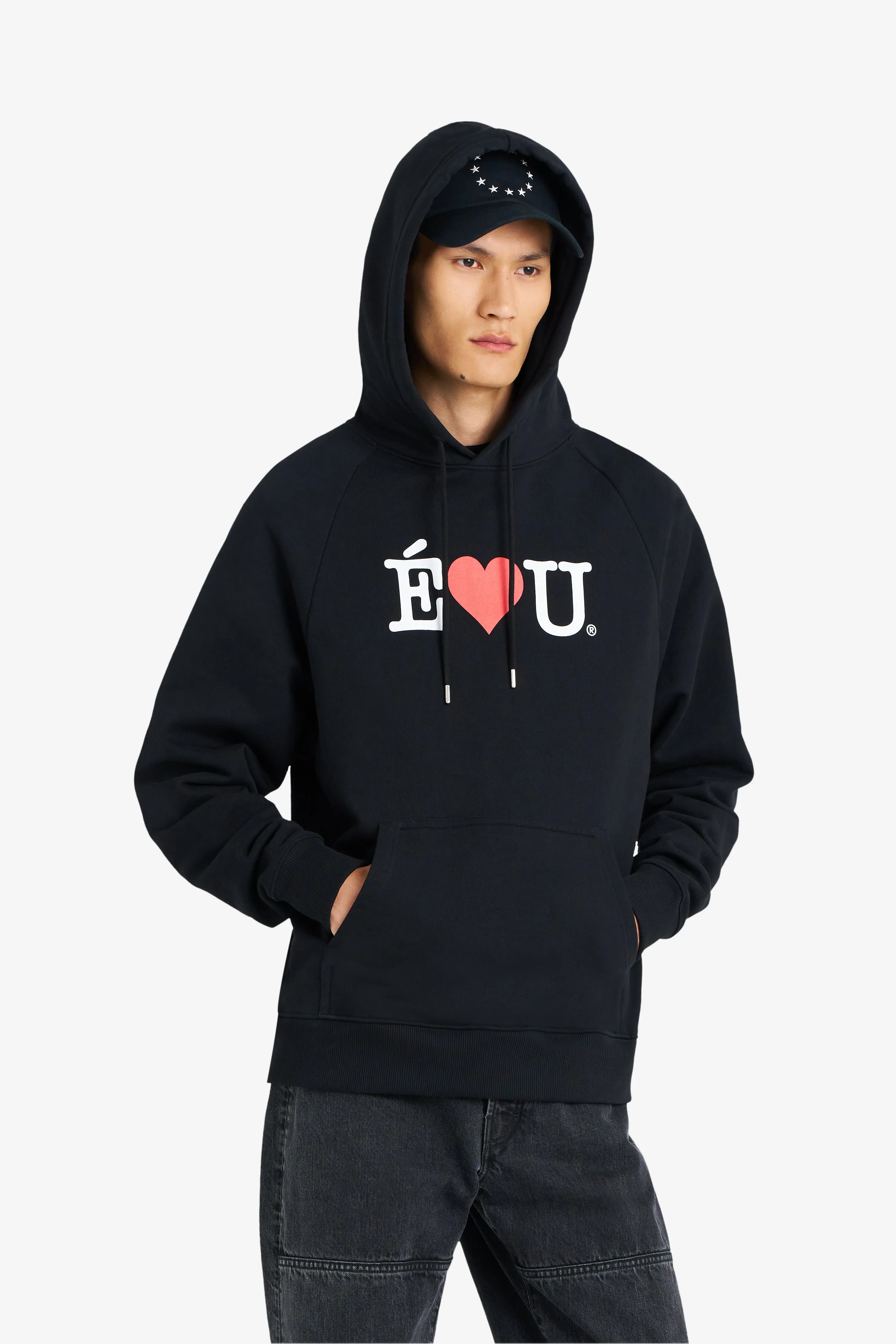 LOOSE HOODIE É L U BLACK