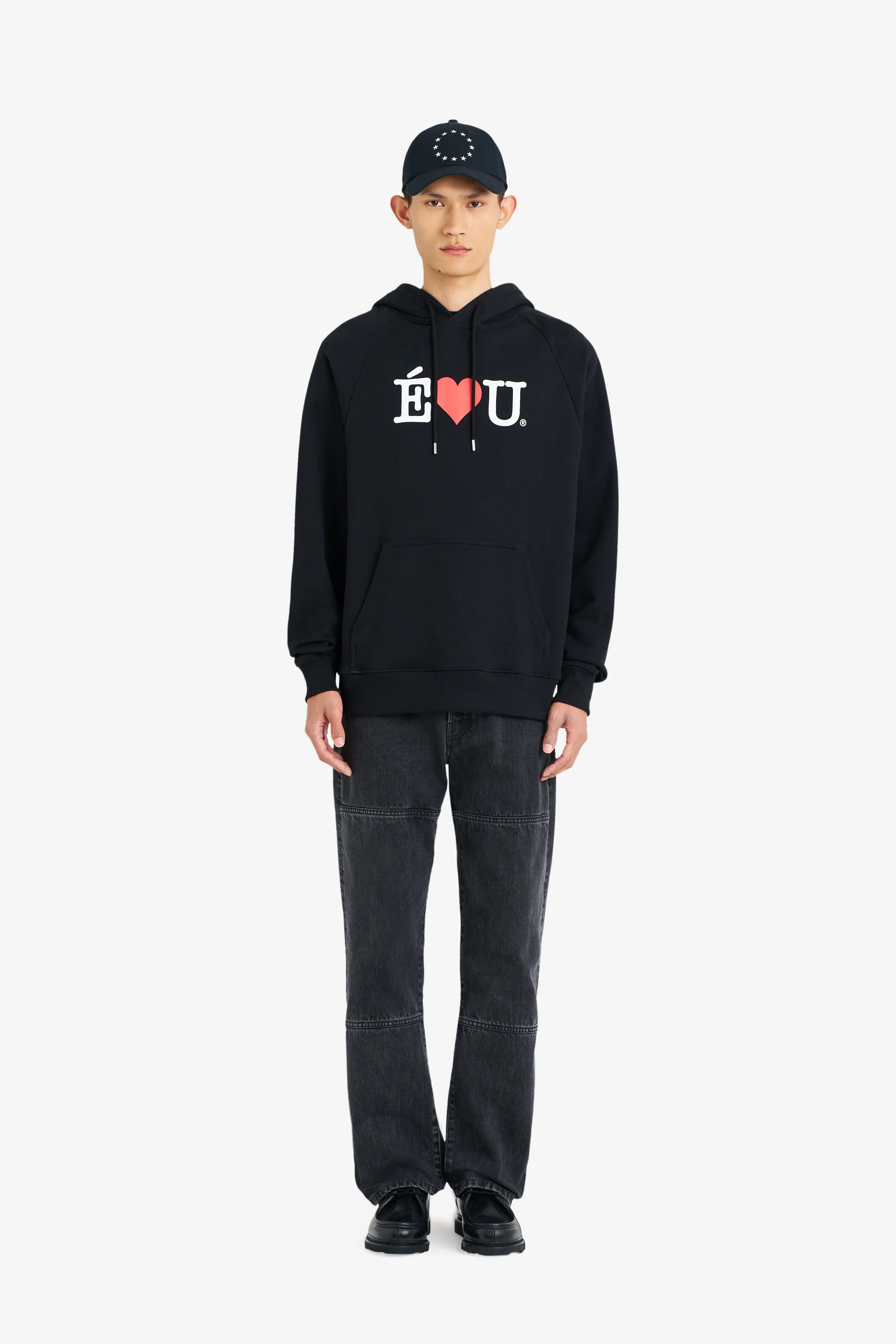 LOOSE HOODIE É L U BLACK