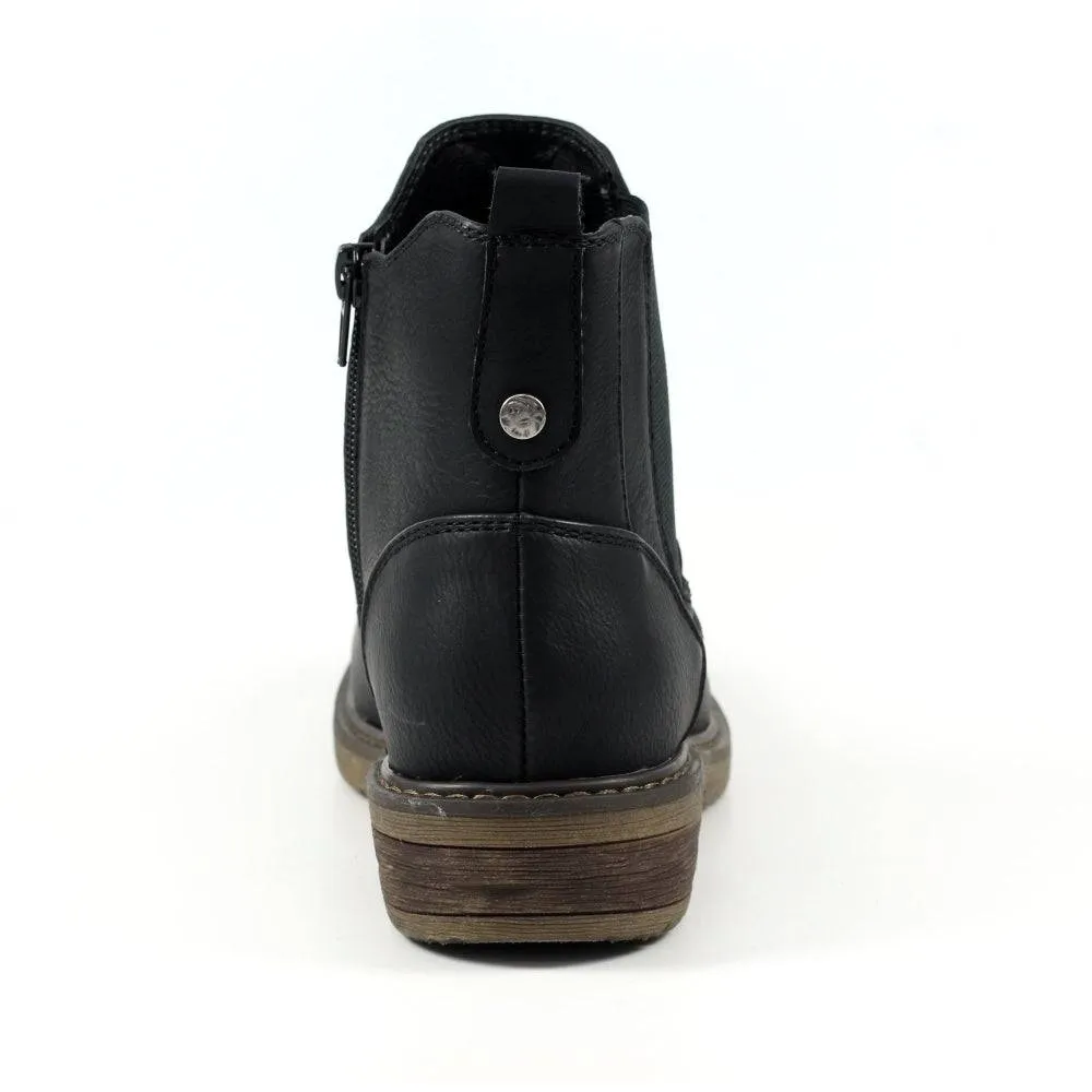 Lunar GLB108 Roxie II Ladies Black Elasticated Ankle Boots