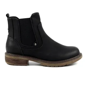 Lunar GLB108 Roxie II Ladies Black Elasticated Ankle Boots
