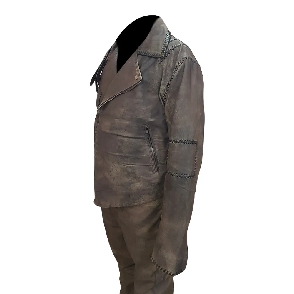 Mad Max 4 Fury Road Tom Hardy Distressed Leather Biker Jacket