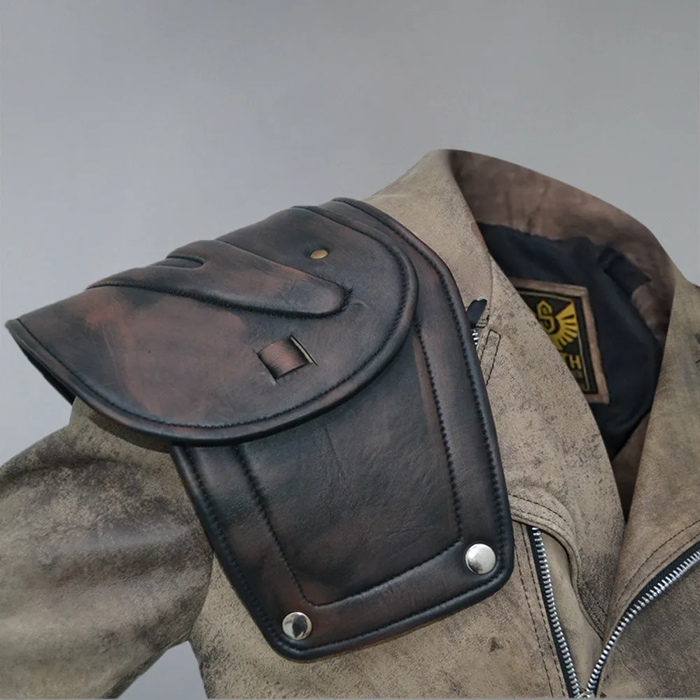 Mad Max 4 Fury Road Tom Hardy Distressed Leather Biker Jacket