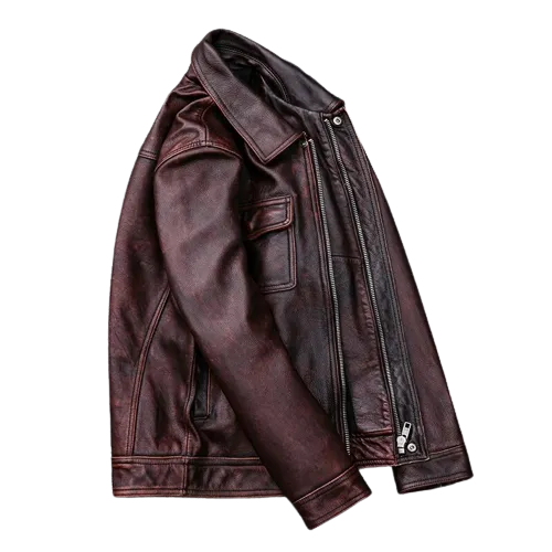 Mens Atlas Front Pocket Genuine Lambskin Leather Jacket