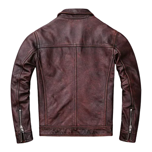 Mens Atlas Front Pocket Genuine Lambskin Leather Jacket
