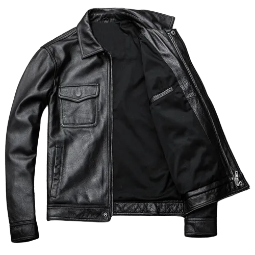 Mens Atlas Front Pocket Genuine Lambskin Leather Jacket