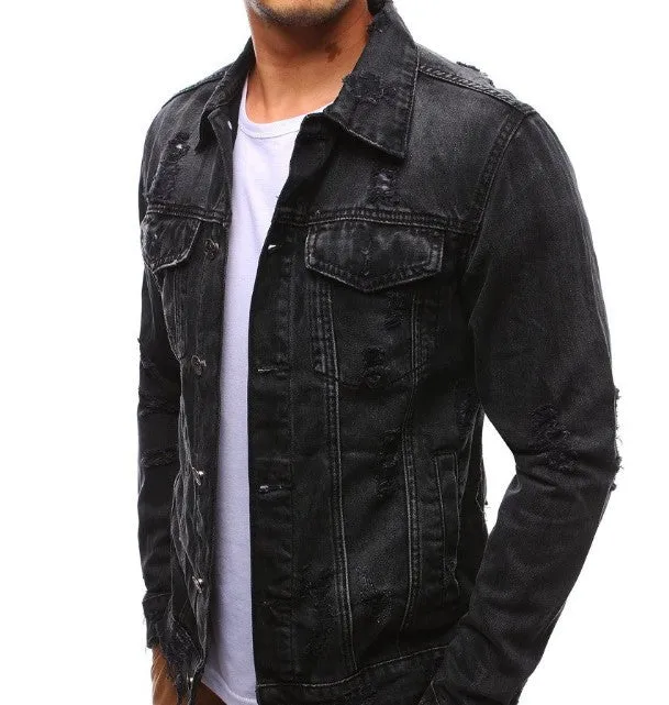 Mens Distressed Denim Jacket